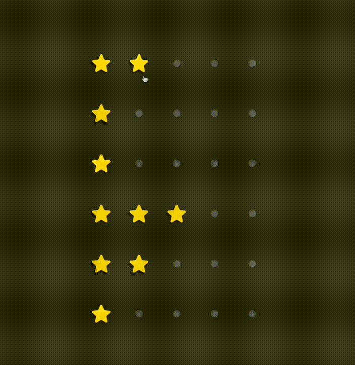 Animated ratings component