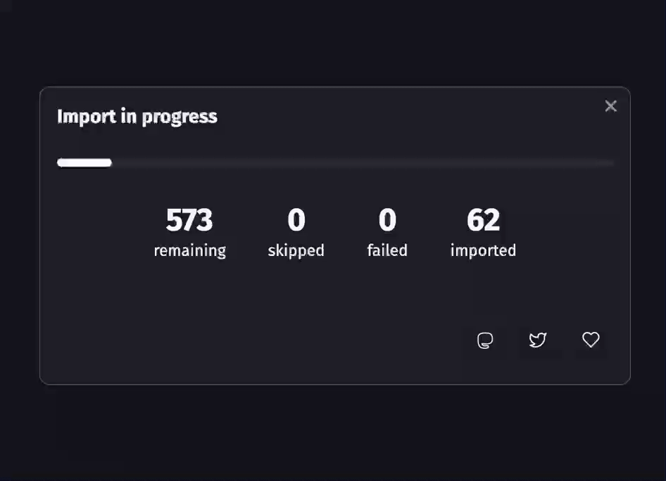 Clean but detailed progress window