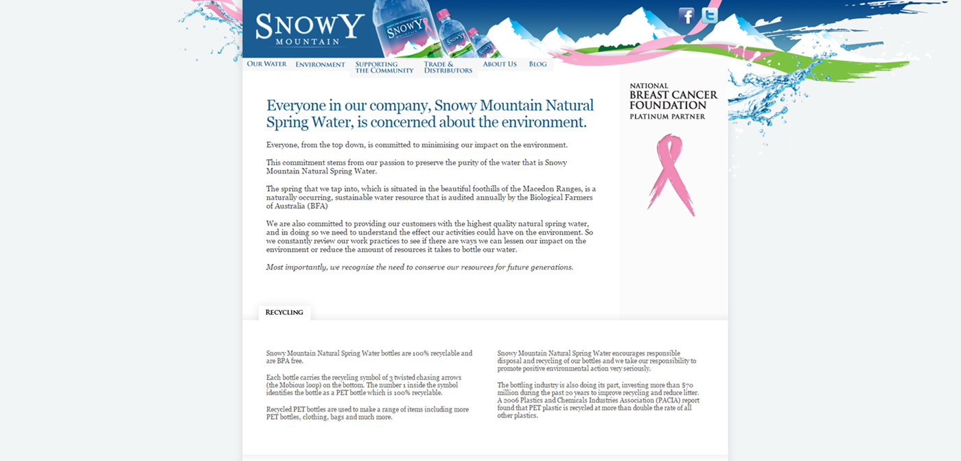 Snowy Mountain Water